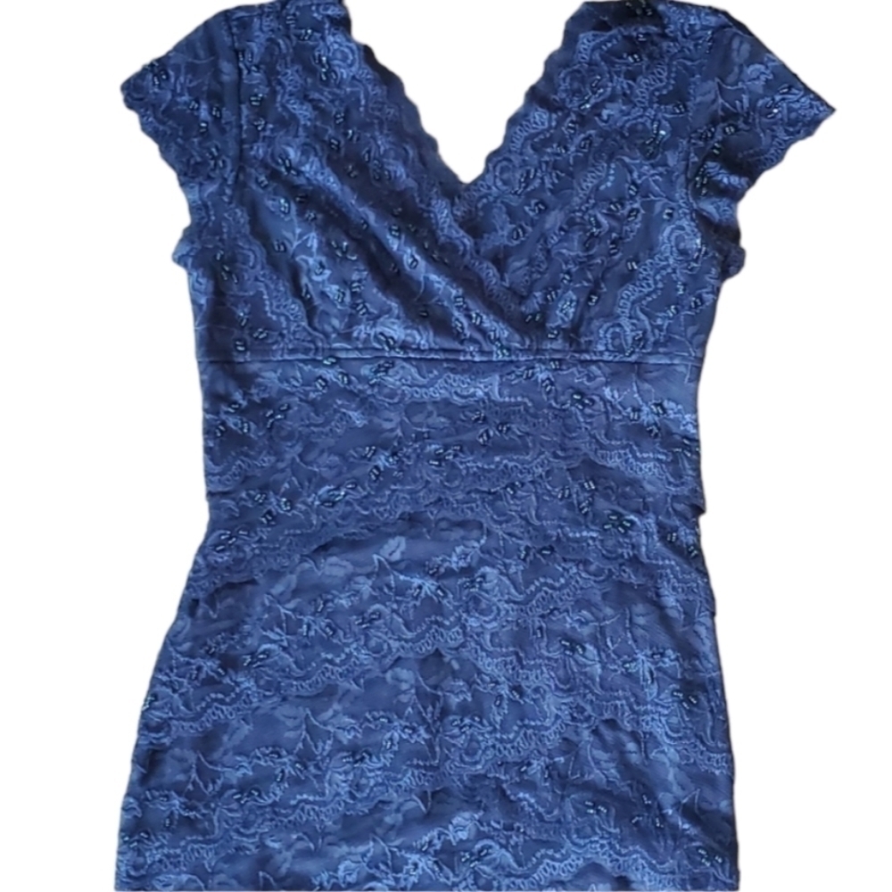 MARINA Women maxi lace gown dress sz 6P